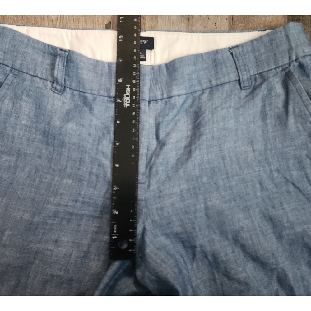 J.Crew Shorts Womens 6 Blue Re-Imagined Indigo Chambray Cotton Mid Rise 4 Inseam - Picture 4 of 9